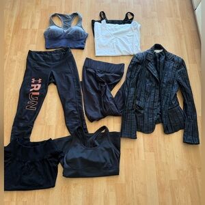 Bundle (8) Noli leggings, Marika, Underarmor capri, tank tops jacket S